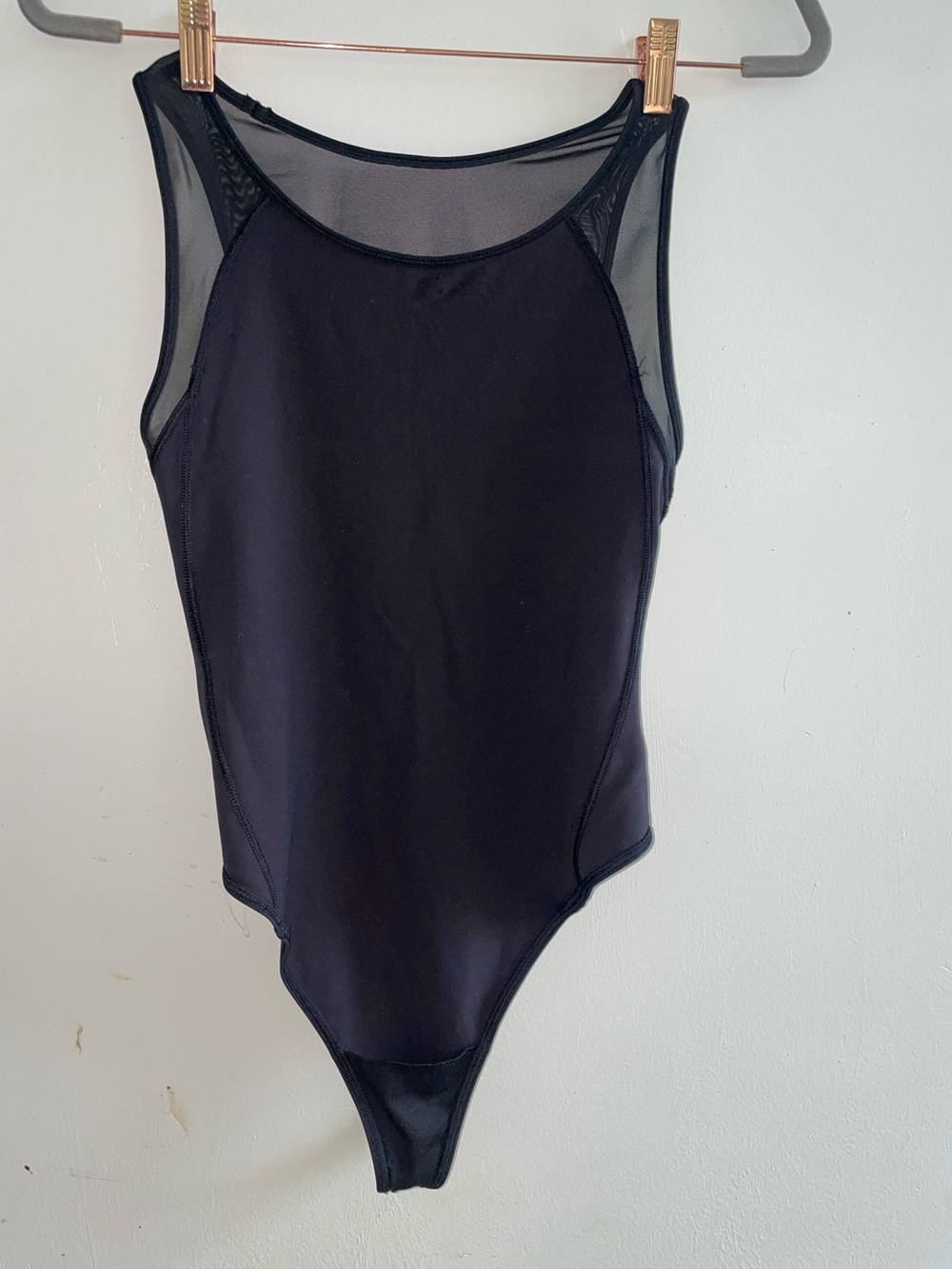 Lululemon Women’s Black Mesh-Inset One-Piece Swimwear